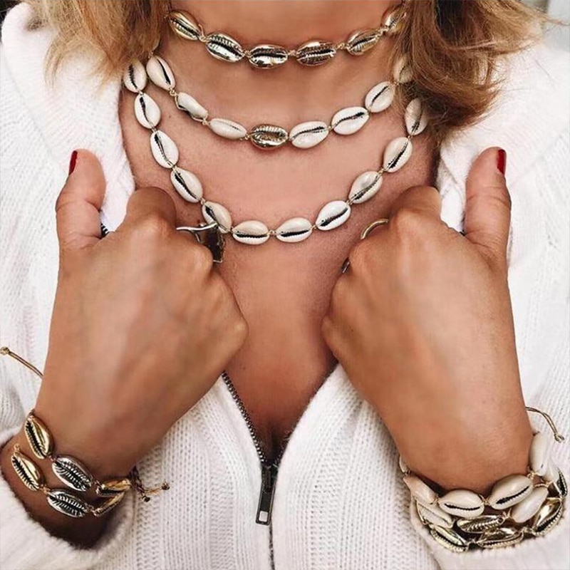 Women’s Conch Shaped Multi Layered Choker Bracelet 5