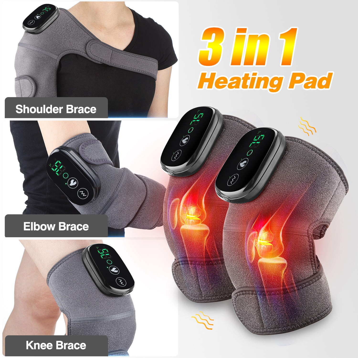 Relax Rejuvenate Usb Heated Shoulder Heating Massager, Brace Knee