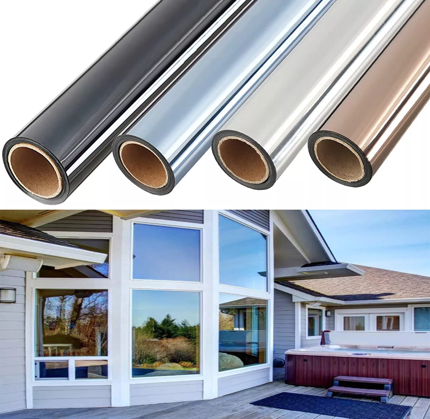 Window Protector Flim Sun Guard Daytime Privacy Window Film - Awessories