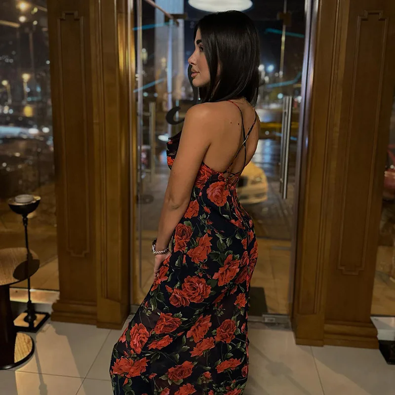 Awessories Multi Floral Flowers Print Spaghetti Strap Maxi Dress Awessories Multi Floral Flowers Print Spaghetti Strap Maxi Dress