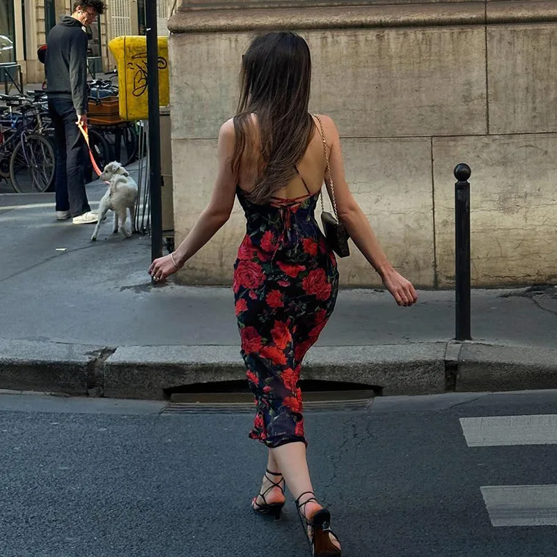 Awessories Multi Floral Flowers Print Spaghetti Strap Maxi Dress Awessories Multi Floral Flowers Print Spaghetti Strap Maxi Dress