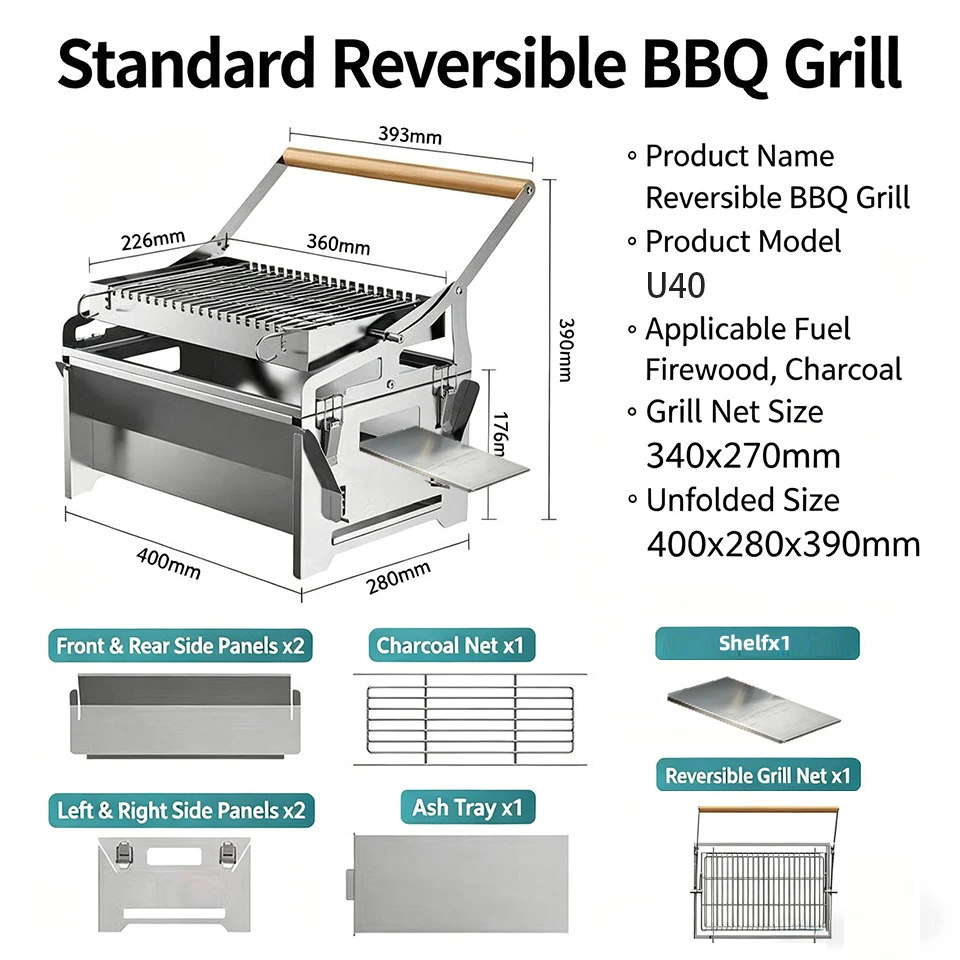 BBQ set-side shelf